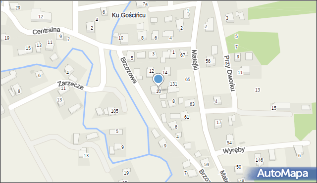 Przeginia Narodowa, Brzozowa, 10, mapa Przeginia Narodowa