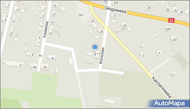 Przemków, Brzozowa, 9, mapa Przemków