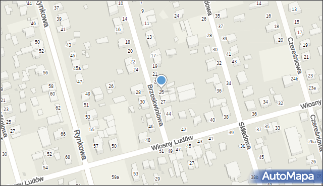 Przeźmierowo, Brzoskwiniowa, 25, mapa Przeźmierowo