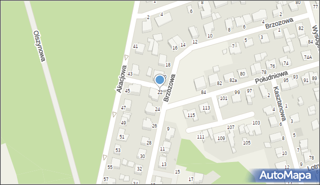 Przeźmierowo, Brzozowa, 22, mapa Przeźmierowo
