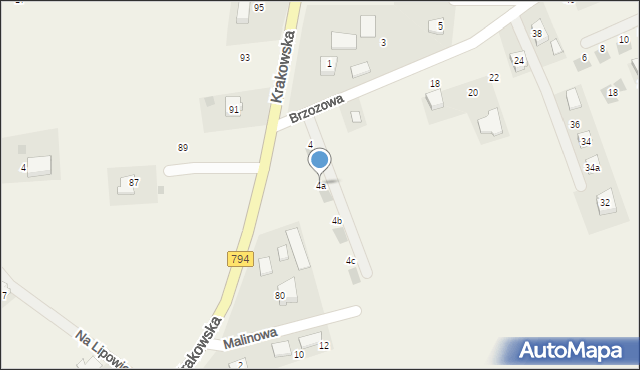 Przybysławice, Brzozowa, 4a, mapa Przybysławice