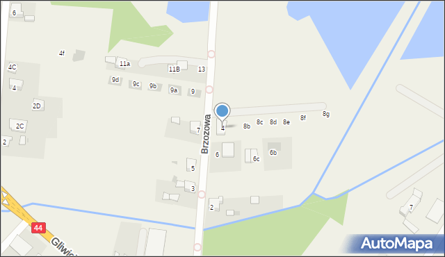 Przyszowice, Brzozowa, 4, mapa Przyszowice