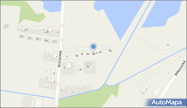 Przyszowice, Brzozowa, 8e, mapa Przyszowice