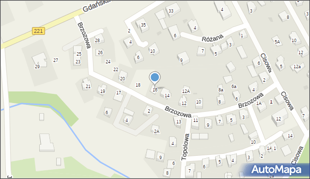 Przywidz, Brzozowa, 16, mapa Przywidz