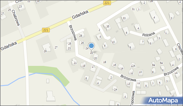 Przywidz, Brzozowa, 22, mapa Przywidz