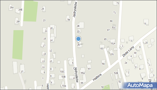 Pszczyna, Braci Jędrysików, 2C, mapa Pszczyny