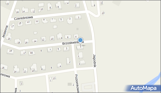 Pszenno, Brzoskwiniowa, 1, mapa Pszenno