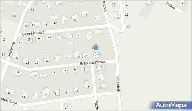 Pszenno, Brzoskwiniowa, 4, mapa Pszenno