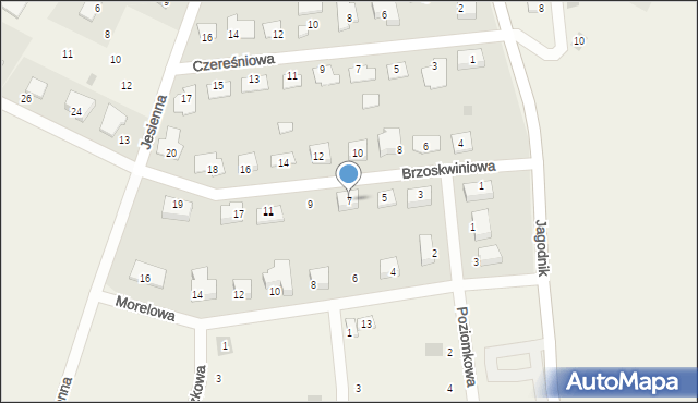 Pszenno, Brzoskwiniowa, 7, mapa Pszenno