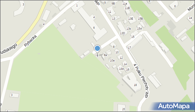 Puławy, Browarna, 5, mapa Puław