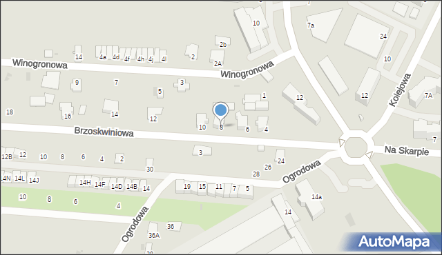 Pułtusk, Brzoskwiniowa, 8, mapa Pułtusk