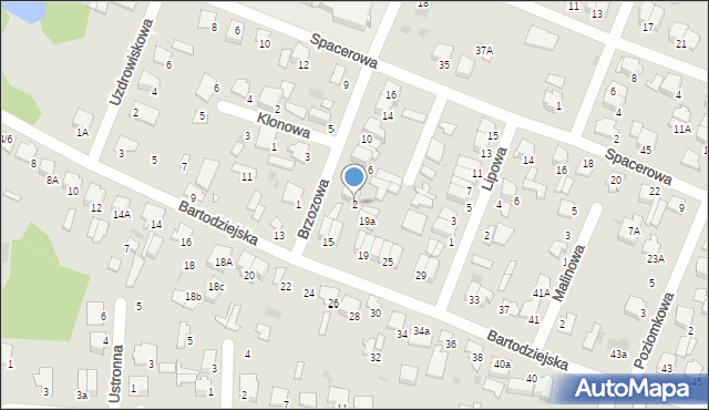 Pułtusk, Brzozowa, 2, mapa Pułtusk