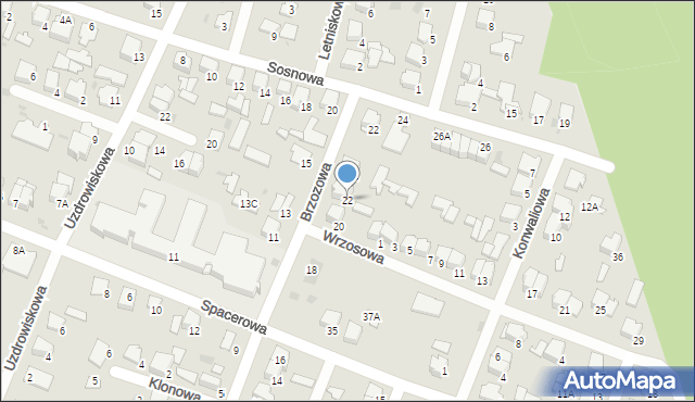 Pułtusk, Brzozowa, 22, mapa Pułtusk