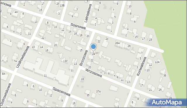 Pułtusk, Brzozowa, 24, mapa Pułtusk