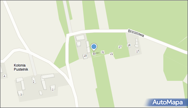 Pustelnik, Brzozowa, 33, mapa Pustelnik