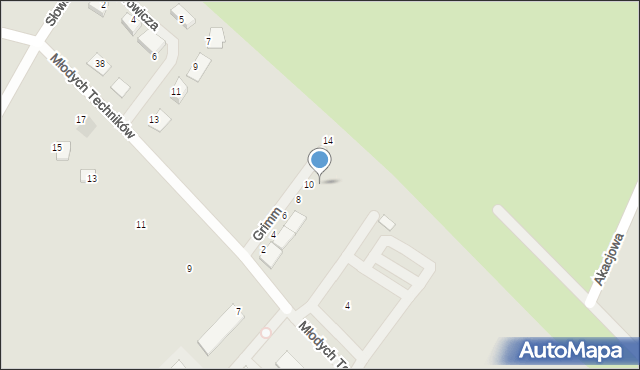 Pyrzyce, Braci Grimm, 10b, mapa Pyrzyce