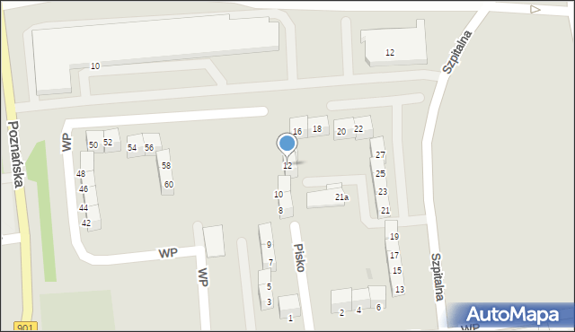 Pyskowice, Braci Pisko, 12, mapa Pyskowice