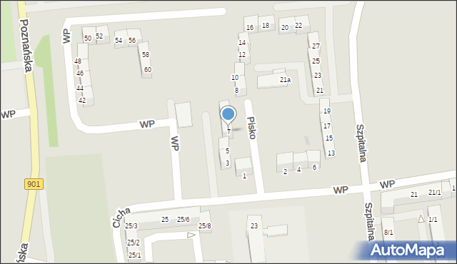 Pyskowice, Braci Pisko, 7, mapa Pyskowice