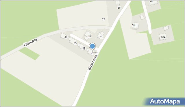 Pysznica, Brzozowa, 41, mapa Pysznica