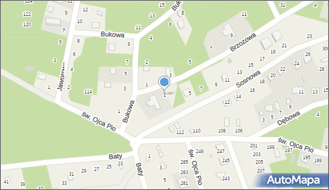 Radawa, Brzozowa, 2, mapa Radawa