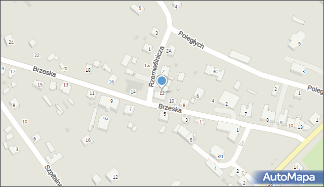 Radłów, Brzeska, 12, mapa Radłów