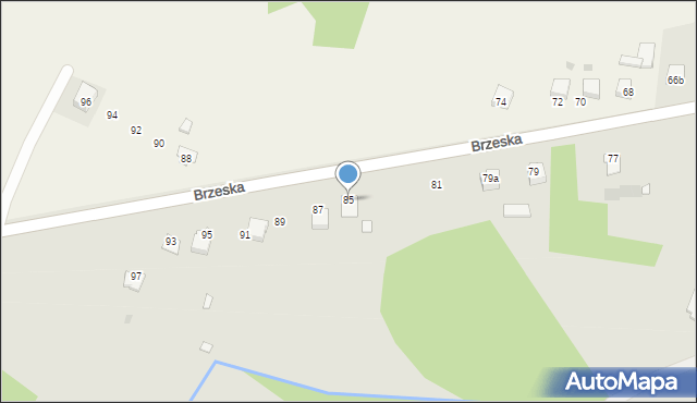Radłów, Brzeska, 85, mapa Radłów
