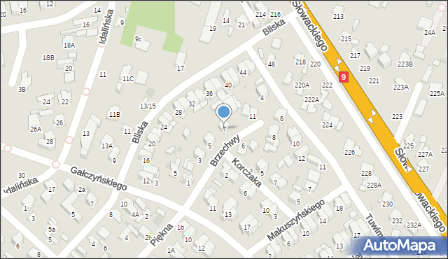 Radom, Brzechwy Jana, 7, mapa Radomia