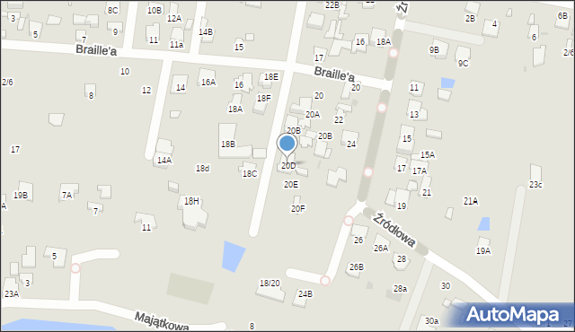 Radom, Braille'a Ludwika, 20D, mapa Radomia