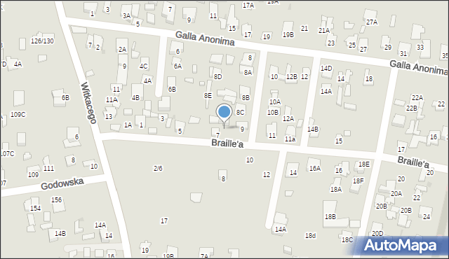 Radom, Braille'a Ludwika, 7b, mapa Radomia