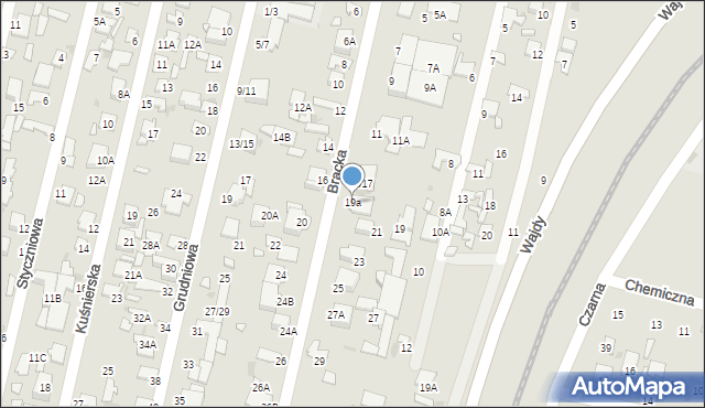 Radom, Bracka, 19a, mapa Radomia