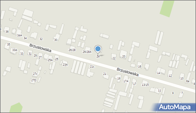 Radom, Brzustowska, 24, mapa Radomia