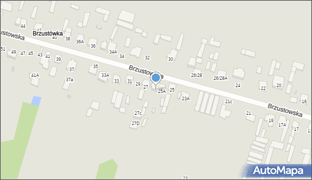 Radom, Brzustowska, 27A, mapa Radomia