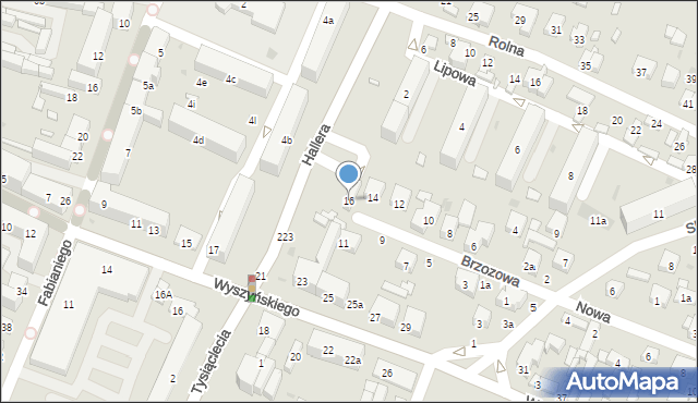 Radomsko, Brzozowa, 16, mapa Radomsko