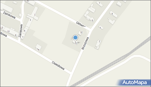 Radonia, Brzozowa, 3, mapa Radonia