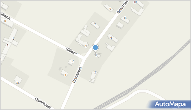 Radonia, Brzozowa, 4, mapa Radonia