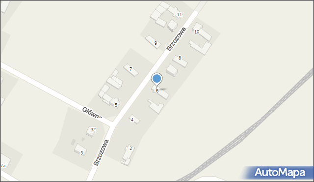 Radonia, Brzozowa, 6, mapa Radonia