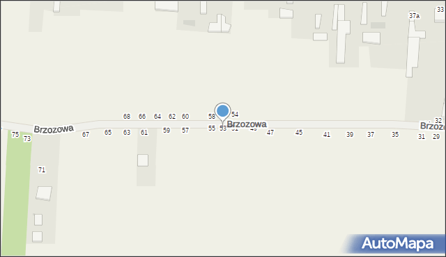 Radostków, Brzozowa, 53, mapa Radostków