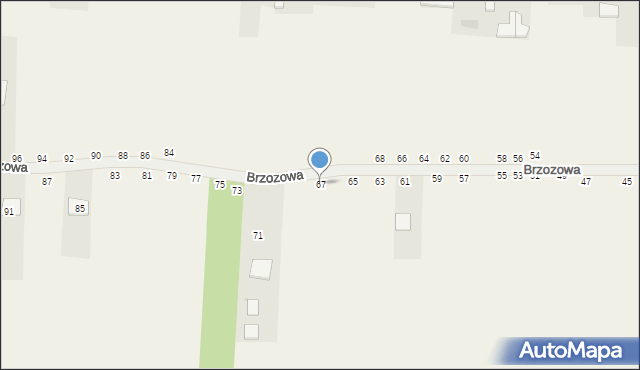 Radostków, Brzozowa, 67, mapa Radostków