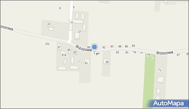 Radostków, Brzozowa, 89, mapa Radostków