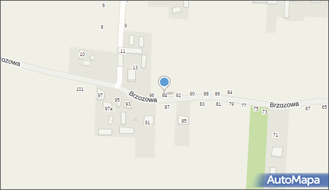 Radostków, Brzozowa, 94, mapa Radostków