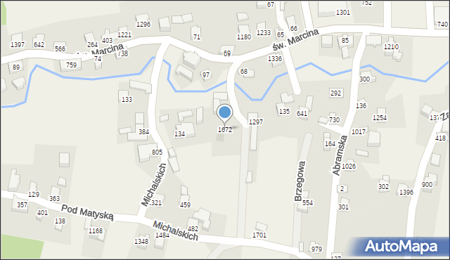 Radziechowy, Brzegowa, 1672, mapa Radziechowy