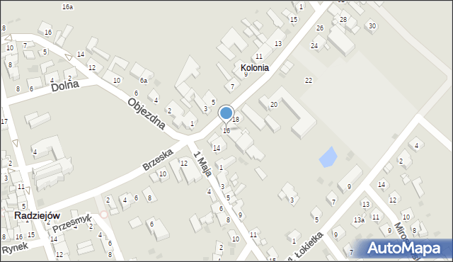 Radziejów, Brzeska, 16, mapa Radziejów