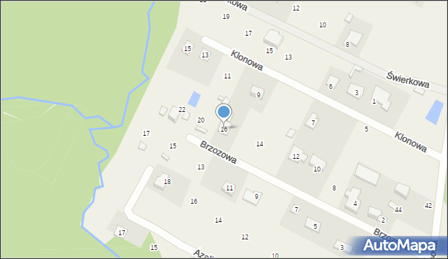 Radziejowice-Parcel, Brzozowa, 16, mapa Radziejowice-Parcel