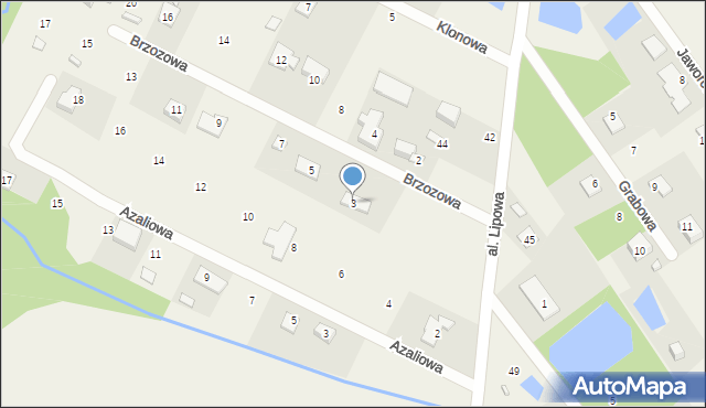 Radziejowice-Parcel, Brzozowa, 3, mapa Radziejowice-Parcel