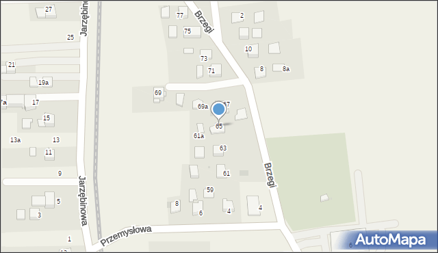 Radziszów, Brzegi, 65, mapa Radziszów
