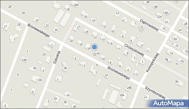 Radzymin, Broniewskiego Władysława, 12, mapa Radzymin