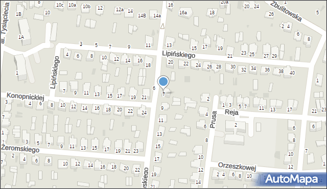 Radzyń Podlaski, Broniewskiego Władysława, 7, mapa Radzyń Podlaski