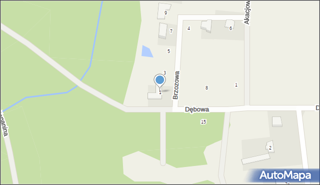 Radzyny, Brzozowa, 1, mapa Radzyny