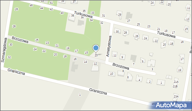 Rakowiska, Brzozowa, 13, mapa Rakowiska