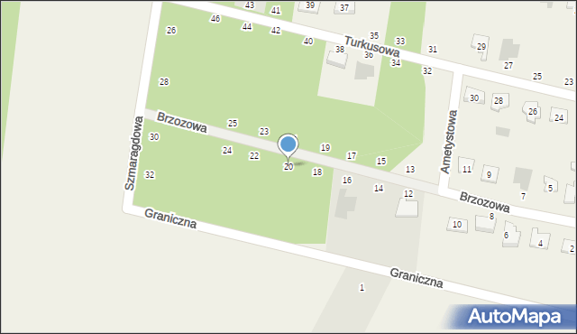 Rakowiska, Brzozowa, 20, mapa Rakowiska